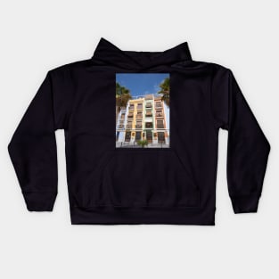 Four storied colored houses in Spain. Kids Hoodie